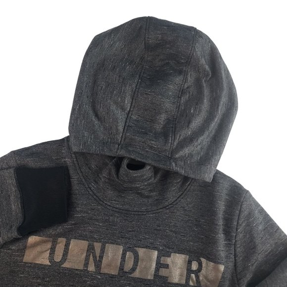 Under Armour Womens Small Gray Silver Metallic Foil UA ColdGear‎ Hoodie 1321142 - Picture 1 of 6